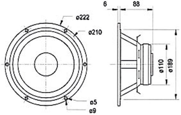 Visaton VS-GF200, 120 W, 180 W, 4 O, fu–8000 Hz, Sort, 1,5 kg