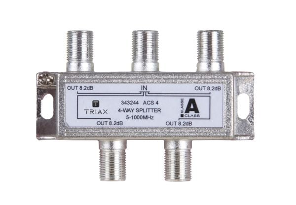 Triax ACS 4, Kaapelin jakaja, 75 O, 5 - 1000 MHz, Hopea, F-type, 75 g