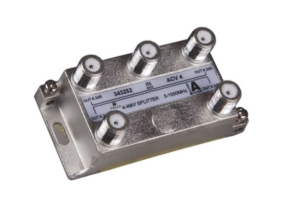 Triax ACV 4, Kaapelin jakaja, 75 O, 5 - 1000 MHz, Sinkki, Sinkki, Naaras