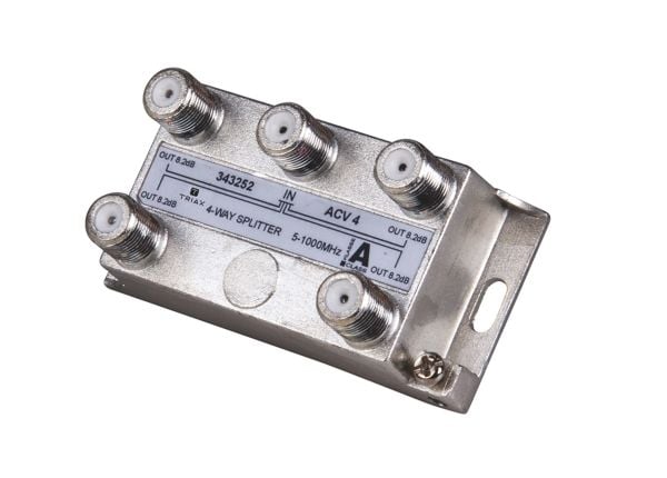 Triax ACV 4, Kaapelin jakaja, 75 O, 5 - 1000 MHz, Sinkki, Sinkki, Naaras