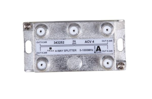 Triax ACV 4, Kaapelin jakaja, 75 O, 5 - 1000 MHz, Sinkki, Sinkki, Naaras