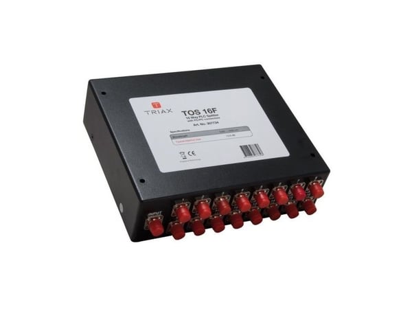 Triax TOS 16F, Kaapelin jakaja, Musta, Metalli, 13,6 dB, FC/PC, 155 mm