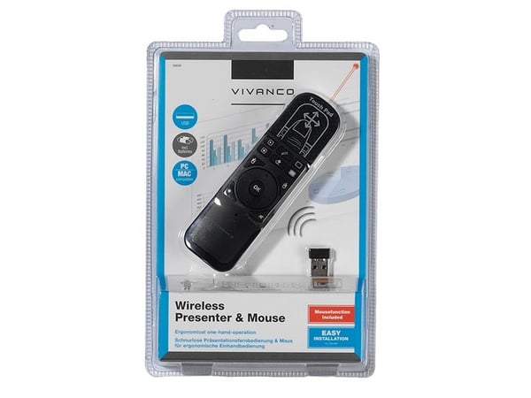 Vivanco IT-WLPRES, RF, USB, 10 m, Musta