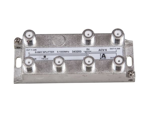 Triax ACV 6, Kaapelin jakaja, 75 O, 5 - 1000 MHz, Sinkki, Sinkki, Naaras