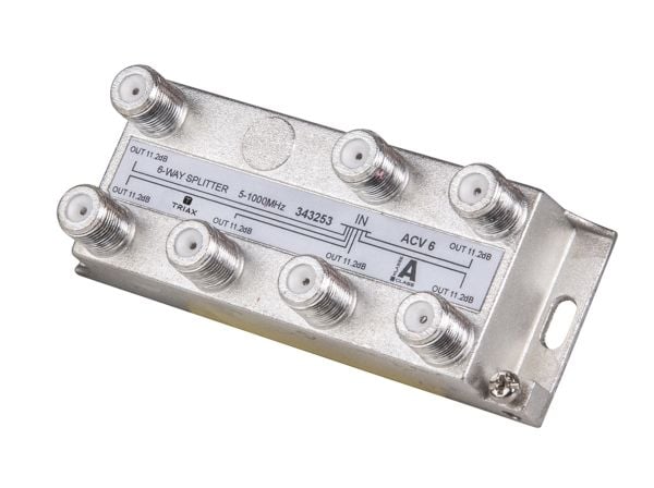 Triax ACV 6, Kaapelin jakaja, 75 O, 5 - 1000 MHz, Sinkki, Sinkki, Naaras