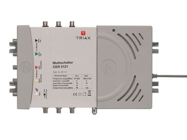 Triax CKR 5081, 8 tuloa, 950 - 2150 MHz, 47 - 862 MHz, 950 - 2150 MHz, 47 - 862 MHz, 3 dB