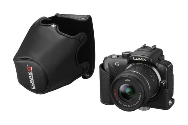 Panasonic DMW-CGK12E-K - Eske for kamera - lær - svart - for Lumix G DMC-G3K, DMC-G3W, DMC-G3X