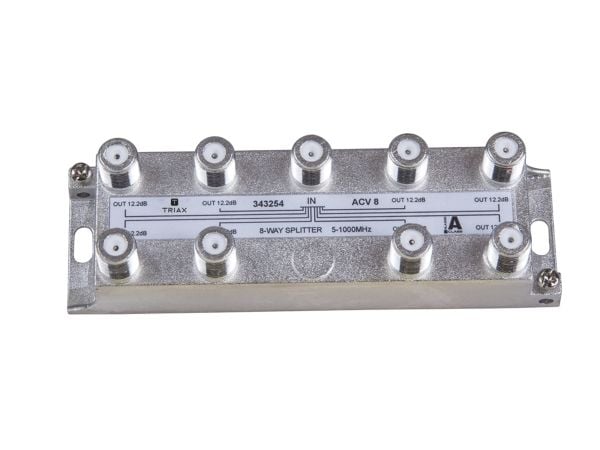 Triax ACV 8, Kaapelin jakaja, 75 O, 5 - 1000 MHz, Metallinen, Naaras, A