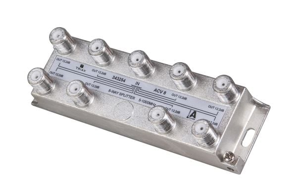 Triax ACV 8, Kaapelin jakaja, 75 O, 5 - 1000 MHz, Metallinen, Naaras, A