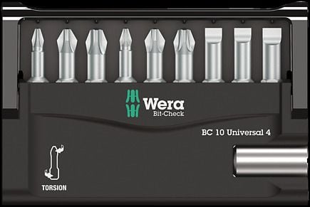 Wera 05056159001, 9 kpl, Phillips, Phillips-ruuvimeisseli, PH 1, PH 2, PH 3, PZ 1, PZ 2, PZ 3, 25 mm