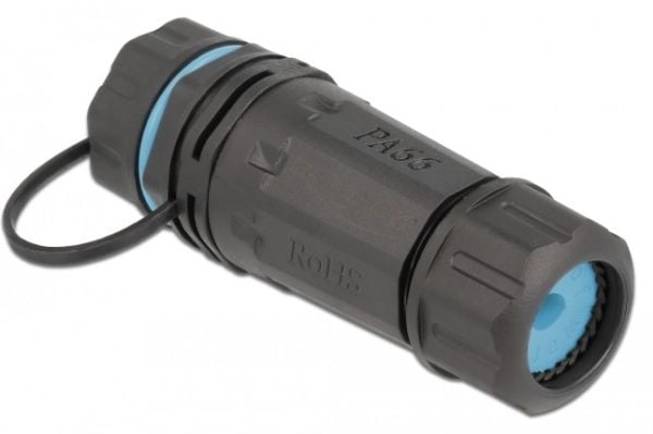 Delock - Nettverkkopler - RJ-45 (hunn) til RJ-45 (hunn) - STP - CAT 6a - svart, blå