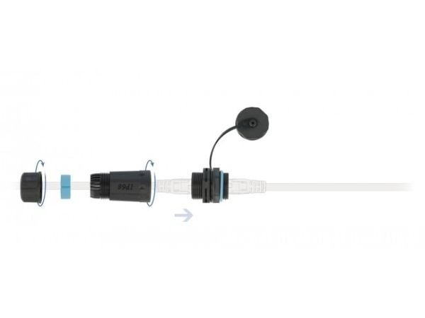 Delock - Nettverkkopler - RJ-45 (hunn) til RJ-45 (hunn) - STP - CAT 6a - svart, blå