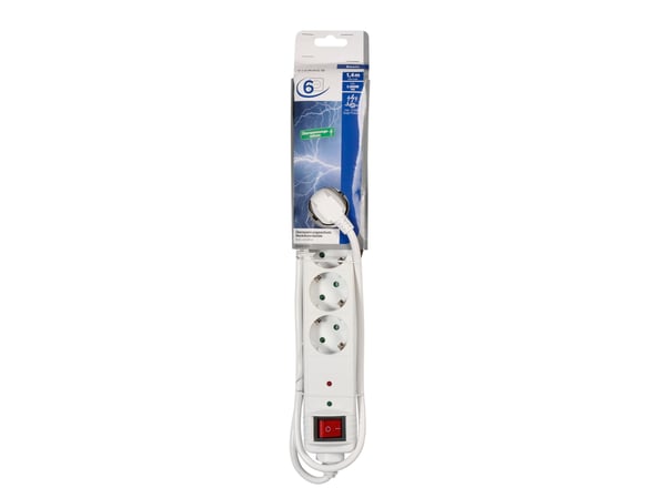 Vivanco EBLS 6SS W, 1,4 m, 6 AC-pistorasia(a), Sisätila, Tyyppi F, Type F (CEE 7/4), 1,5 mm²