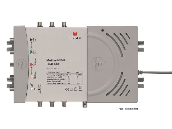 Triax CKR 5161, 16 tuloa, 950 - 2150 MHz, 47 - 862 MHz, 950 - 2150 MHz, 47 - 862 MHz, 3 dB