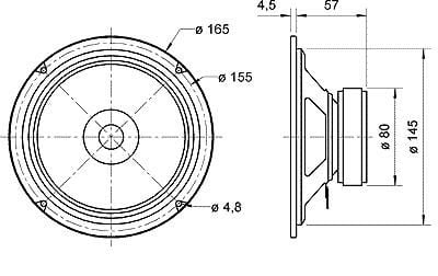 Visaton VS-BG17, 1.0 kanavaa, 40 W, 80 – 20000 Hz, 8 O, Musta