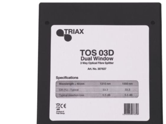 Triax TOS 03D, Kabelfordeler, Sort, FC, 100 mm, 25 mm, 100 mm, 100 mm