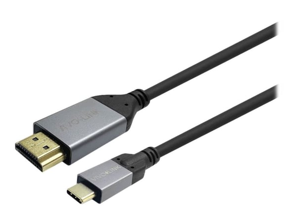 VivoLink - Adapterkabel - 24 pin USB-C hane till HDMI hane - 4 m - svart - 4K60Hz stöd, upp till 18 Gbps dataöverföringshastighet