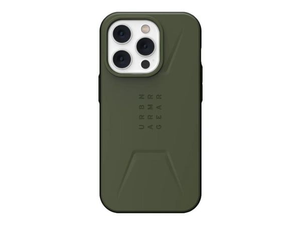 UAG Rugged Case for iPhone 14 Pro [6.1-in] - Civilian for MagSafe Olive - Baksidedeksel for mobiltelefon - robust - MagSafe-samsvar - oliven - 6.1"...