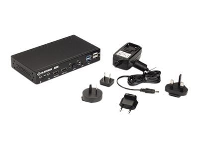 Black Box CONTROL 2 PCS WITH ONE KEYBOARD/MOUSE, 3840 x 2160 pikseliä, 4K Ultra HD, Musta