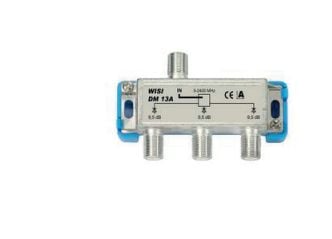 Wisi DM13A, Kaapelin jakaja, 5 - 2400 MHz, Sininen, Hopea, 18 dB, 74 mm, 18 mm