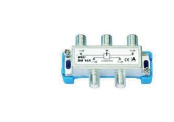 Wisi DM-14 A, Kaapelin jakaja, 5 - 2400 MHz, Hopea, 18 dB, 74 mm, 18 mm