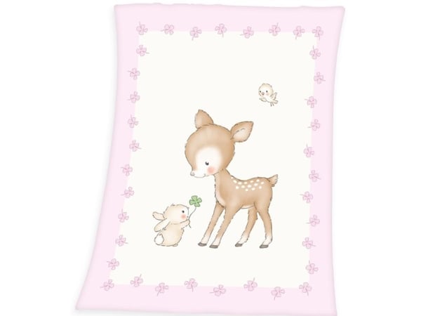 Babybest Lille rådyr Fleece tæppe - 75 x 100 cm