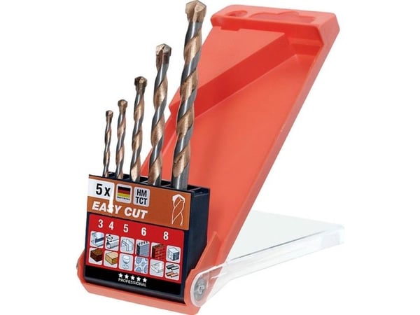 kwb 048300, Drill, Drill bit set, Høyrehåndsrotasjon, Legert stål, Murstein, Keramisk, Betong, Glass, Granitt, Marmor, Murverk, Medium-hardt tre,.....