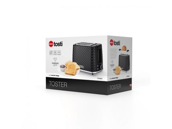 TO280C ELDOM TOSTI-leivänpaahdin, sämpyläteline, defrosteri, musta