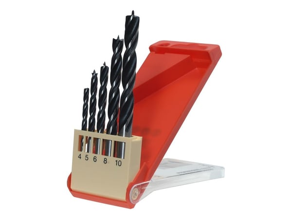 kwb 514000, Drill, Drill bit set, Tre, Sylindrisk Skaft, 4, 5, 6, 8, 10 mm, Sort