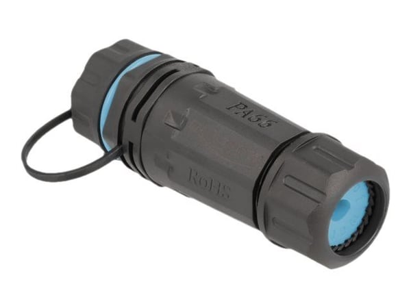 Delock - Nettverkkopler - RJ-45 (hunn) til RJ-45 (hunn) - STP - CAT 6a - svart, blå