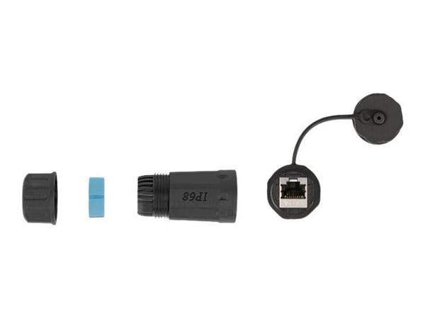 Delock - Nettverkkopler - RJ-45 (hunn) til RJ-45 (hunn) - STP - CAT 6a - svart, blå