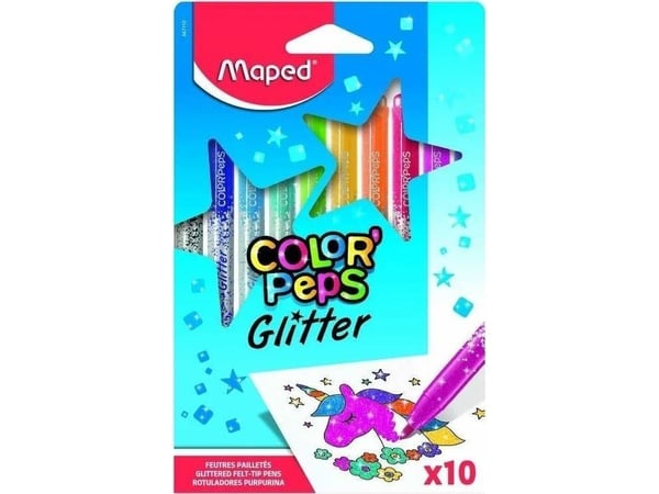 Maped Color’Peps 847110, Keskikokoinen, 10 väriä, Musta, Vaaleanpunainen, Sininen, Vihreä, Oranssi, Punainen, Violetti, Keltainen, Pyöreä pää, 2,8 ...