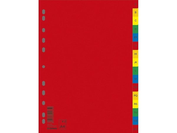 Donau skilleark DONAU, PP, A4, 230x297 mm, A-Z, 16 ark, blandede farger
