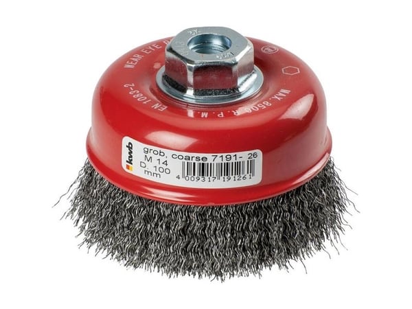 kwb 719126, Kopp stålbørste, 10 cm, 0,35 mm, Metall, Stein, Metall