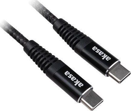 Akasa USB Type C - USB Type C 100W PD -latauskaapeli - musta