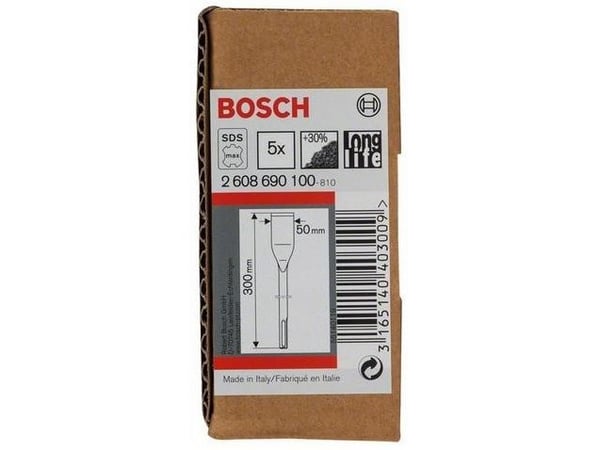 Bosch - Meisel - for flis, floor tile - flat - 5 deler - SDS-max - lengde: 300 mm - bredde: 50 mm