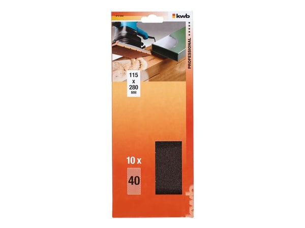 kwb 812040, Slipeark, P40, Aluminiumoksid, Malingsfjerning, Fjerner rust, Metall, Tre, Brun