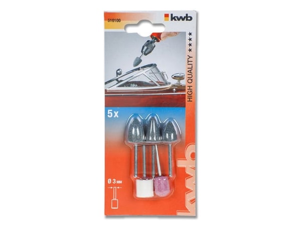 kwb 510100, Tilbehørssett, Glass, Hard keramikk, Metall, Plast, Aluminiumoksid, Alle merker, Sølv, Hvit, 5 stykker