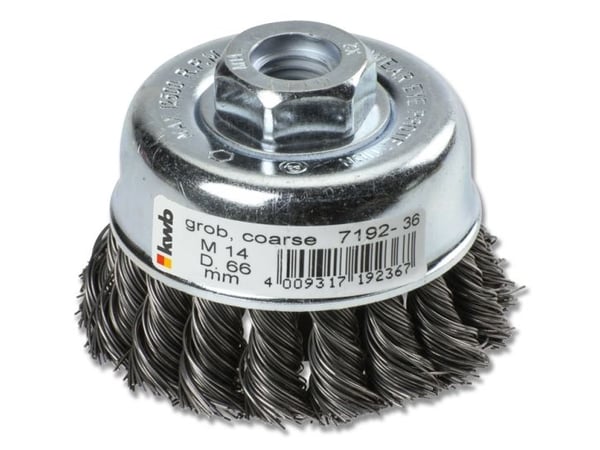 kwb 719236, Koppstålborste, 1,4 cm, 6,6 cm, 0,5 mm, Metall, Sten, Metall
