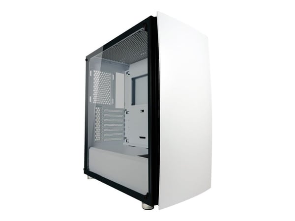 LC Power Gaming 713W Bright_Sail_X - Mid tower - ATX - genomskinlig sidopanel (härdat glas) - ingen strömförsörjning (ATX) - vit - USB/ljud