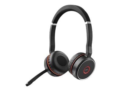 Jabra Evolve 75 SE UC Stereo - Hodesett - on-ear - Bluetooth - trådløs - aktiv støydemping - USB - med ladestativ - Zoom Certified - for LINK 380a MS
