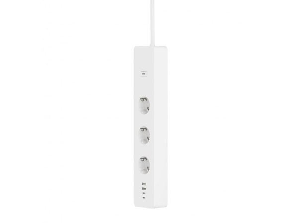WOOX R6132, 3 AC-utganger, Type F (CEE 7/4), 1,5 m, Ledning & Trådløs, Hvit, Hvit