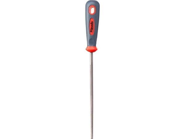 kwb 480340, Sats med filer, Rund fil, Metall, Plast, Grå, Röd, Halkfritt grepp
