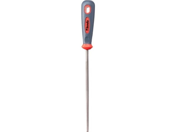 kwb 480340, Sats med filer, Rund fil, Metall, Plast, Grå, Röd, Halkfritt grepp