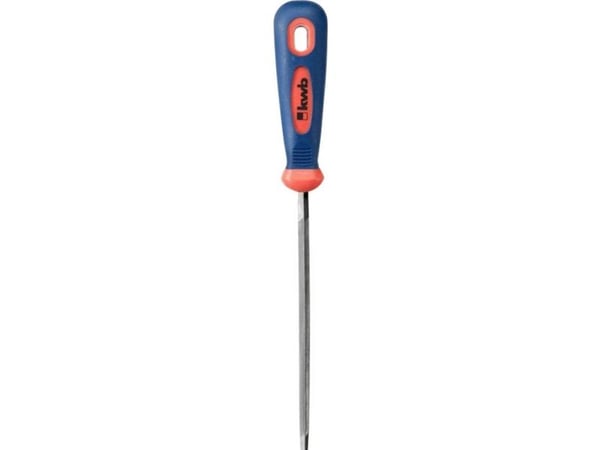kwb 480370, Fil, Trekant-fil, Metall, Plast, Grå, Rød, Grep som ikke glir