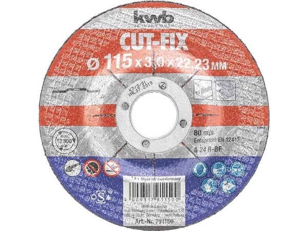 kwb CUT-FIX, Skjæreskive, Metall, 2,2 cm, 11,5 cm, 3 mm, 80 m/s