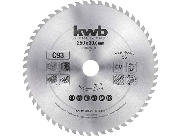 kwb 589322, Kromvanadiumstål, Firewood, Panel, Kryssfiner, Mykt tre, 25 cm, 3 cm, 1,6 mm, 1 stykker