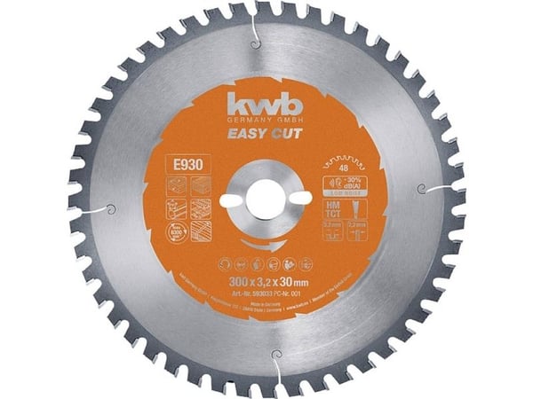 kwb 593033, Teräs, Alumiini, Lastulevy, Kovapuu, Muovi, 30 cm, 3 cm, 2.2 mm, 3.2 mm, 1 kpl
