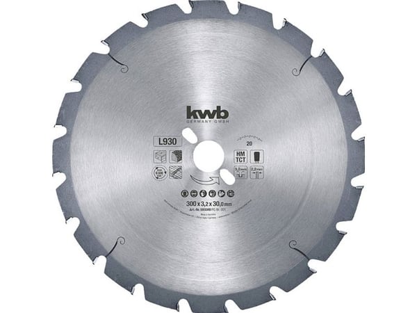 kwb 593040, Lastulevy, polttopuu, havupuu, 30 cm, 3 cm, volframikarbidikärki (TCT), 3,2 mm, 1 kpl