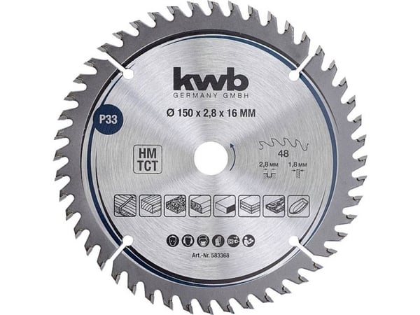 kwb 583368, Kovametallihampaat (TCT), 1 kpl